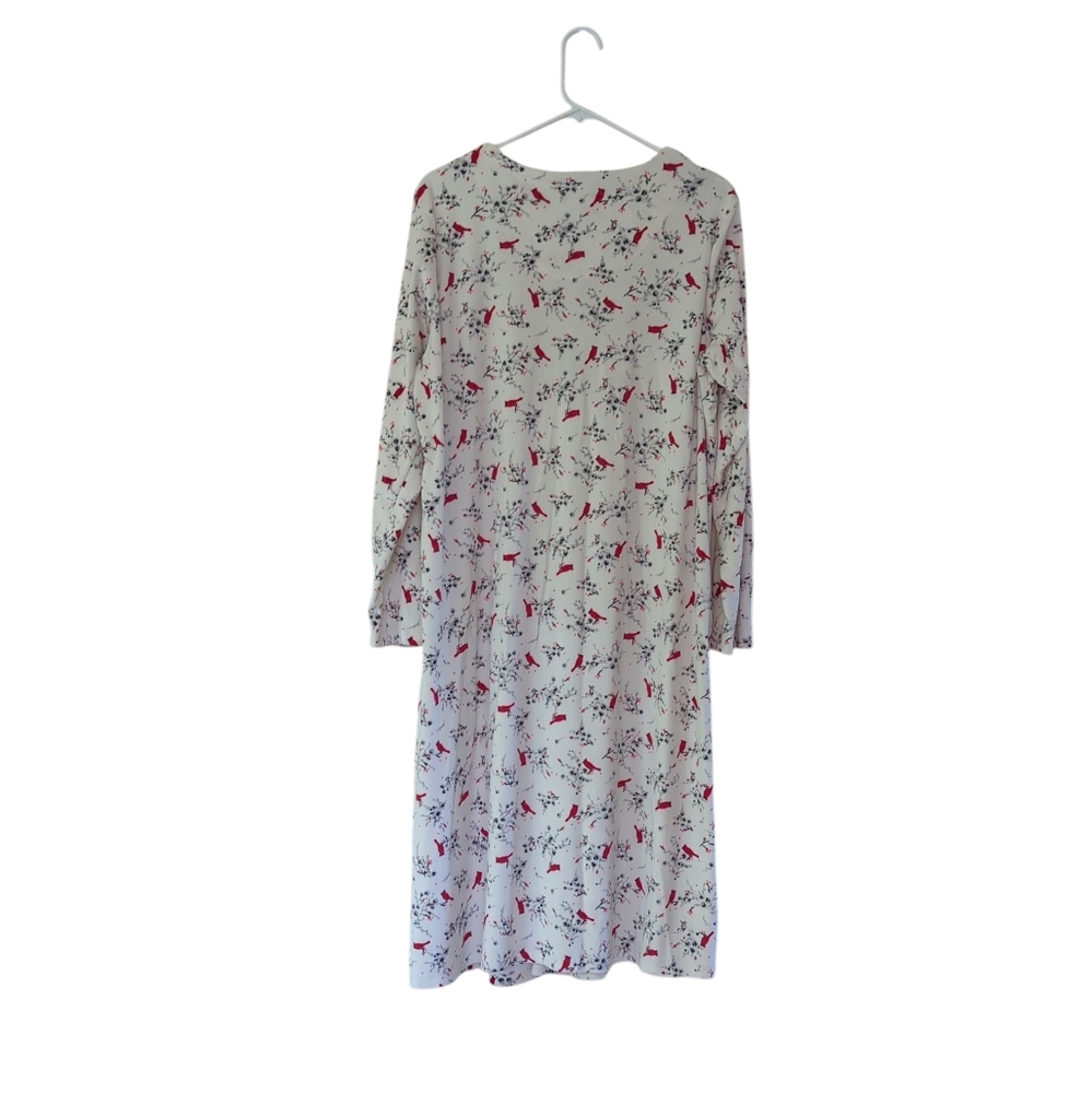 Secret Treasures Velour Long Sleeve Sleep Gown XL White Red Gray - Picture 10 of 16